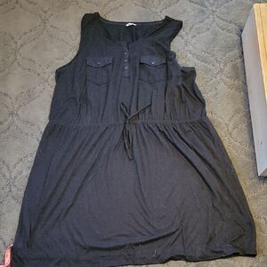 Sonoma Black Sleeveless Drawstring Tunic with Chest Pockets